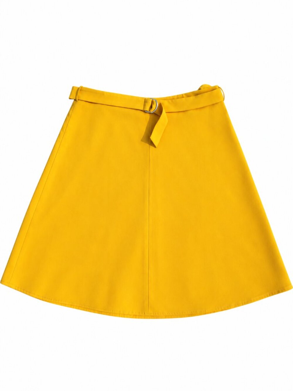 Nine West Goldenrod Yellow D-Ring Belted A-Line Skirt Size 14